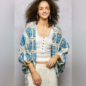 POL Open Front Floral Crochet Cardigan 10010097062